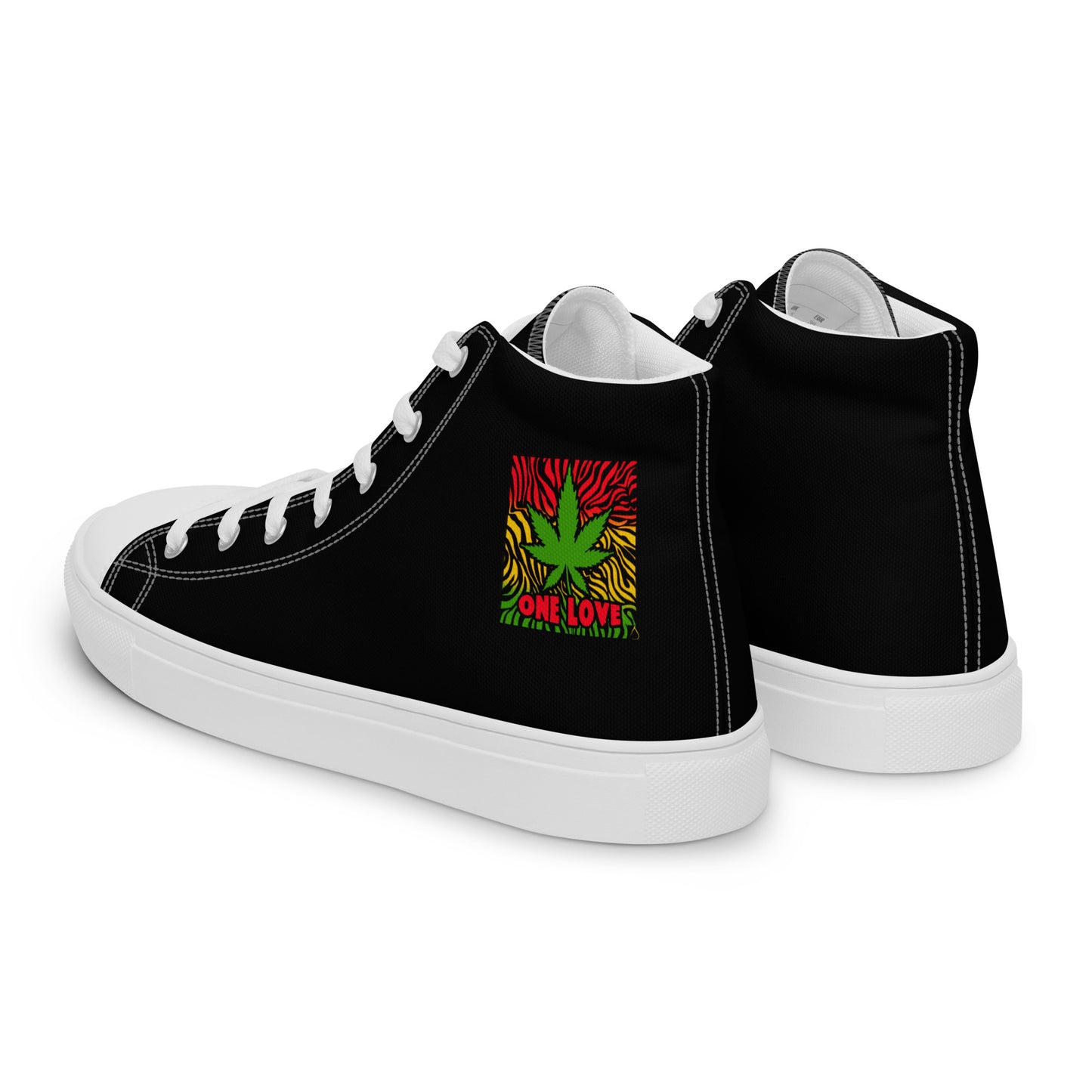 One LoVE Cannabis Men’s high top canvas shoes