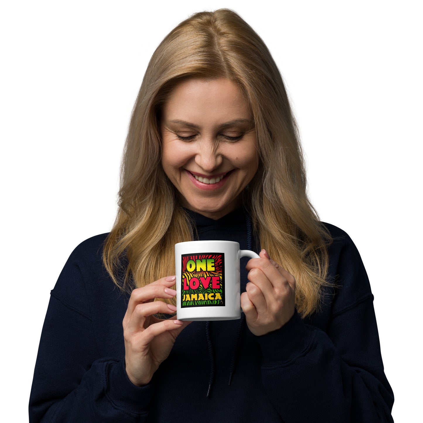 One Love Jamaica White glossy mug