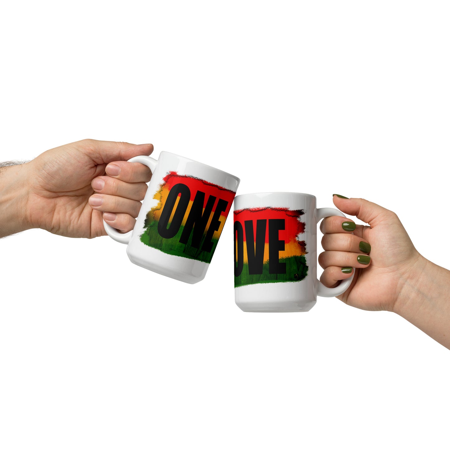 ONE LOVE White glossy mug