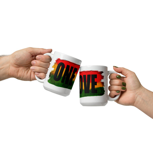 ONE LOVE White glossy mug