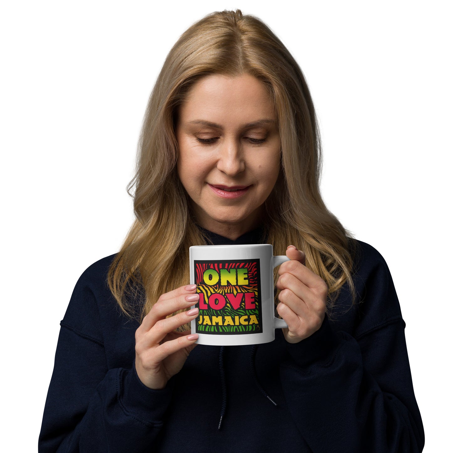 One Love Jamaica White glossy mug